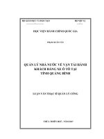 Quản lý nhà nước về vận tải hành khách bằng xe ô tô tại tỉnh Quảng Bình (Luận văn thạc sĩ)