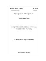 Giải quyết việc làm cho lao động 16 xã vùng biển tỉnh Quảng Trị (Luận văn thạc sĩ)