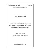 Quản lý nhà nước đối với hoạt động của tổ chức phi chính phủ nước ngoài trên địa bàn thành phố Đà Nẵng (Luận văn thạc sĩ)