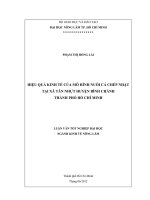 HIỆU QUẢ KINH TẾ CỦA MÔ HÌNH NUÔI CÁ CHÉP NHẬT TẠI XÃ TÂN NHỰT HUYỆN BÌNH CHÁNH THÀNH PHỐ HỒ CHÍ MINH