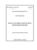 Quản lý tài chính tại Sở Xây dựng Tp.HCM (Luận văn thạc sĩ)