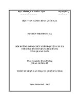 Bồi dưỡng công chức chính quyền cấp xã trên địa bàn huyện Nghĩa Hành, tỉnh Quảng Ngãi (tt)