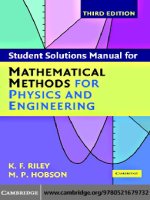Student solution manual for mathematical methods for physics and engineering 3rd edition 