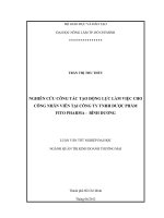 NGHIÊN CỨU CÔNG TÁC TẠO ĐỘNG LỰC LÀM VIỆC CHO CÔNG NHÂN VIÊN TẠI CÔNG TY TNHH DƯỢC PHẨM FITO PHARMA  BÌNH DƯƠNG