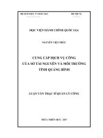 Cung cấp dịch vụ công của Sở Tài nguyên và Môi trường tỉnh Quảng Bình (Luận văn thạc sĩ)