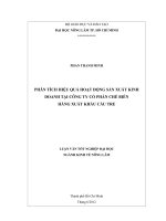 PHÂN TÍCH HIỆU QUẢ HOẠT ĐỘNG SẢN XUẤT KINH DOANH TẠI CÔNG TY CỔ PHẦN CHẾ BIẾN HÀNG XUẤT KHẨU CẦU TRE