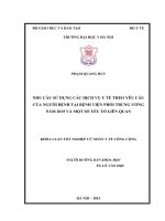 Nhu cầu sử dụng các dịch vụ y tế theo yêu cầu của người bệnh tại BV phổi TW năm 2015 và một số yếu tố liên quan 