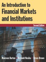 An introduction to financial markets and institutions   burton, maureen SRG