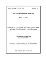 Tạo động lực làm việc cho công chức cấp xã, thành phố Quảng Ngãi, tỉnh Quảng Ngãi (tt)