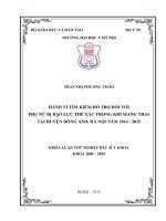 Hành vi tìm kiếm hỗ trợ đối với phụ nữ bị bạo lực thể xác trong khi mang thai tại huyện đông anh HN năm 2014 2015 
