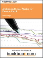 analysis and linear algebra for finance part ii 