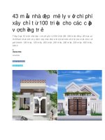 43 mẫu nhà đẹp mê ly với chi phí xây chỉ từ 100 triệu cho các cặp vợ chồng trẻ