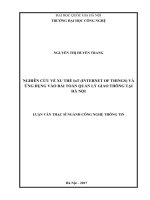 Nghiên cứu về xu thế iot (internet of things) và ứng dụng vào bài toán quản lý giao thông tại hà nội 