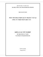 PHÂN TÍCH HOẠT ĐỘNG QUẢN TRỊ ĐẦU VÀO TẠI CÔNG TY TNHH TMDV KIỀU TẤN