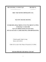 Xã hội hóa hoạt động cung ứng dịch vụ công về đo đạc về bản đồ tại văn phòng đăng ký đất đai, Sở tài nguyên và môi trường tỉnh Bình Dương (tt)