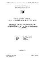 Tiểu luận Kinh tế và Quản trị Kinh doanh trong Xây dựng