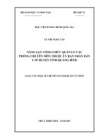 Năng lực công chức quản lý các phòng chuyên môn thuộc ủy ban nhân dân cấp huyện tỉnh Quảng Bình (Luận văn thạc sĩ)