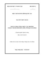 Chất lượng công chức các phường thuộc thành phố Đồng Hới, tỉnh Quảng Bình (tt)