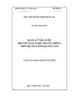 Quản lý nhà nước đối với làng nghề truyền thống trên địa bàn tỉnh Quảng Nam (Luận văn thạc sĩ)