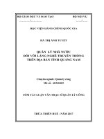 Quản lý nhà nước đối với làng nghề truyền thống trên địa bàn tỉnh Quảng Nam (tt)