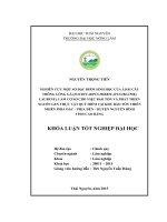 Nghiên cứu một số đặc điểm sinh học của loài cây Thông lông gà (Dacrycarpus imbricatus ( Blume) laubenf), làm cơ sở cho việc bảo tồn và phát triển nguồn gen thực vật quý hiếm tại khu bảo tồn thiên nhiên Phia Oắc Phia Đén (Khóa luận tốt nghiệp)