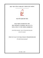 Hoạt động Marketing Mix đối với dịch vụ di động trả sau của Tổng công ty Viễn thông MobiFone (tt)