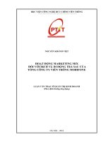Hoạt động Marketing Mix đối với dịch vụ di động trả sau của Tổng công ty Viễn thông MobiFone (Luận văn thạc sĩ)