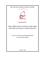 Hoàn thiện công tác đánh giá thực hiện công việc tại công ty cổ phần Sông Đà 5 (Luận văn thạc sĩ)