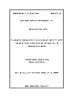 Năng lực công chức các cơ quan chuyên môn thuộc Ủy ban nhân dân huyện Bố Trạch, tỉnh Quảng Bình (tt)