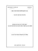 Đánh giá năng lực viên chức tại Chi nhánh Ngân hàng Phát triển Quảng Bình (Luận văn thạc sĩ)