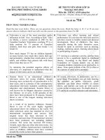 Đề thi vào 10 môn tiếng anh trường THPT năng khiếu