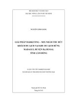 GIẢI PHÁP MARKETING – MIX NHẰM THU HÚT KHÁCH DU LỊCH TẠI KHU DU LỊCH RỪNG MADAGUI, HUYỆN ĐẠ HUOAI, TỈNH LÂM ĐỒNG