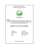 Đánh giá tình hình giải quyết đơn thư khiếu nại, tố cáo và tranh chấp đất đai trên địa bàn thị xã Bắc Kạn  tỉnh Bắc Kạn, giai đoạn 2010 – 2014 (Khóa luận tốt nghiệp)