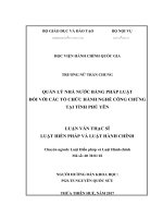 Quản lý nhà nước bằng pháp luật đối với các tổ chức hành nghề công chứng tại tỉnh Phú Yên (Luận văn thạc sĩ)