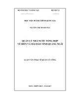 QUẢN LÝ NHÀ NƯỚC TỔNG HỢP VỀ BIỂN VÀ HẢI ĐẢO TỈNH QUẢNG NGÃI (Luận văn thạc sĩ)