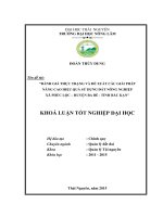 Đánh giá thực trạng và đề xuất các giải pháp nâng cao hiệu quả sử dụng đất nông nghiệp xã Phúc Lộc  huyện Ba Bể  tỉnh Bắc Kạn (Khóa luận tốt nghiệp)
