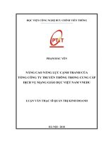 Nâng cao năng lực cạnh tranh của tổng công ty truyền thông trong cung cấp dịch vụ mạng giáo dục tại Việt Nam VNEDU (Luận văn thạc sĩ)