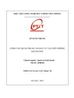 Công tác quản trị dự án đầu tư tại viễn thông Hải Dương (tt)