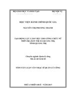 Tạo động lực làm việc cho công chức nữ trên địa bàn thị xã Quảng Trị, tỉnh Quảng Trị (tt)