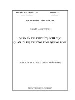 Quản lý tài chính tại Chi cục quản lý th trường tỉnh Quảng Bình (Luận văn thạc sĩ)