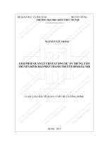 Giải pháp quản lý chất lượng dự án trung tâm truyền hình đài phát thanh và truyền hình hà nội (tt 