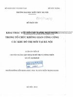 khai thác yếu tố cây xanh, mặt nước trong tổ chức không gian công cộng các khu đô thị mới tại hà nội 