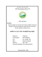 Đánh giá hiệu quả sử dụng đất nông nghiệp và đề xuất hướng sử dụng đất hiệu quả trên địa bàn xã Rã Bản  huyện Chợ Đồn  tỉnh Bắc Kạn (Khóa luận tốt nghiệp)
