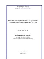 PHÂN TÍCH QUẢN TRỊ NGUỒN NHÂN LỰC TẠI CÔNG TY TNHH DỊCH VỤ VẬN TẢI VÀ THƯƠNG MẠI VIỆT HOA