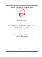 Tạo động lực làm việc cho người lao động tại viễn thông Hải Dương (Luận văn thạc sĩ)