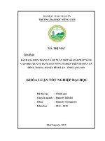 Đánh giá hiện trạng và đề xuất một số giải pháp nâng cao hiệu quả sử dụng đất nông nghiệp trên địa bàn xã Đồng Thắng  huyện Đình Lập  tỉnh Lạng Sơn (Khóa luận tốt nghiệp)
