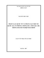 Pháp luật quốc tế và pháp luật một số quốc gia về phòng chống rửa tiền qua hệ thống doanh nghiệp bảo hiểm 
