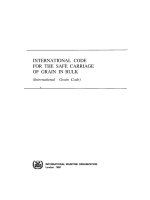 International code for safe carriage of grain in bulk 