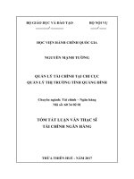 Quản lý tài chính tại Chi cục quản lý th trường tỉnh Quảng Bình (tt)