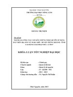 Đánh giá công tác cấp giấy chứng nhận quyền sử dụng đất trên địa bàn xã Ngọc Khê  huyện Trùng Khánh  tỉnh Cao Bằng giai đoạn 2012 6 2014 (Khóa luận tốt nghiệp)